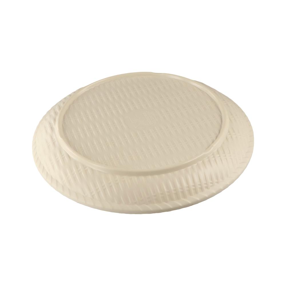 Traditional Bread Dessert Plate Round Decoration Tray Imitation Weaving Dinner Plate  Restaurant