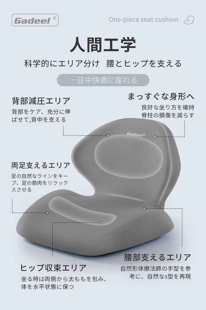 Gadeel Lumbar Support Chair Cushion - Prevents Back Pain, Comforts Buttocks, Floor Cushion, Lumbar Support, Chair Pad, Memory Foam, Ergonomic Design,