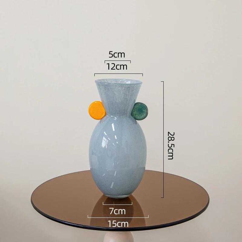 

Blue Green Glass Vase Colored Plant Pots Table Decoration Flowers Arrangement Candy Color Floral Vases Room Aesthetic Decor