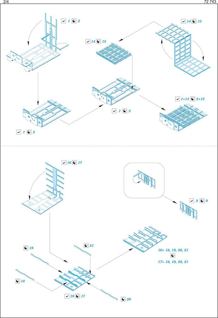 Eduard 1/72 E-2C/C+ Landing Gear Etching Parts (for Eleair) Plastic Model Kit Parts EDU72743 (Airplane)
