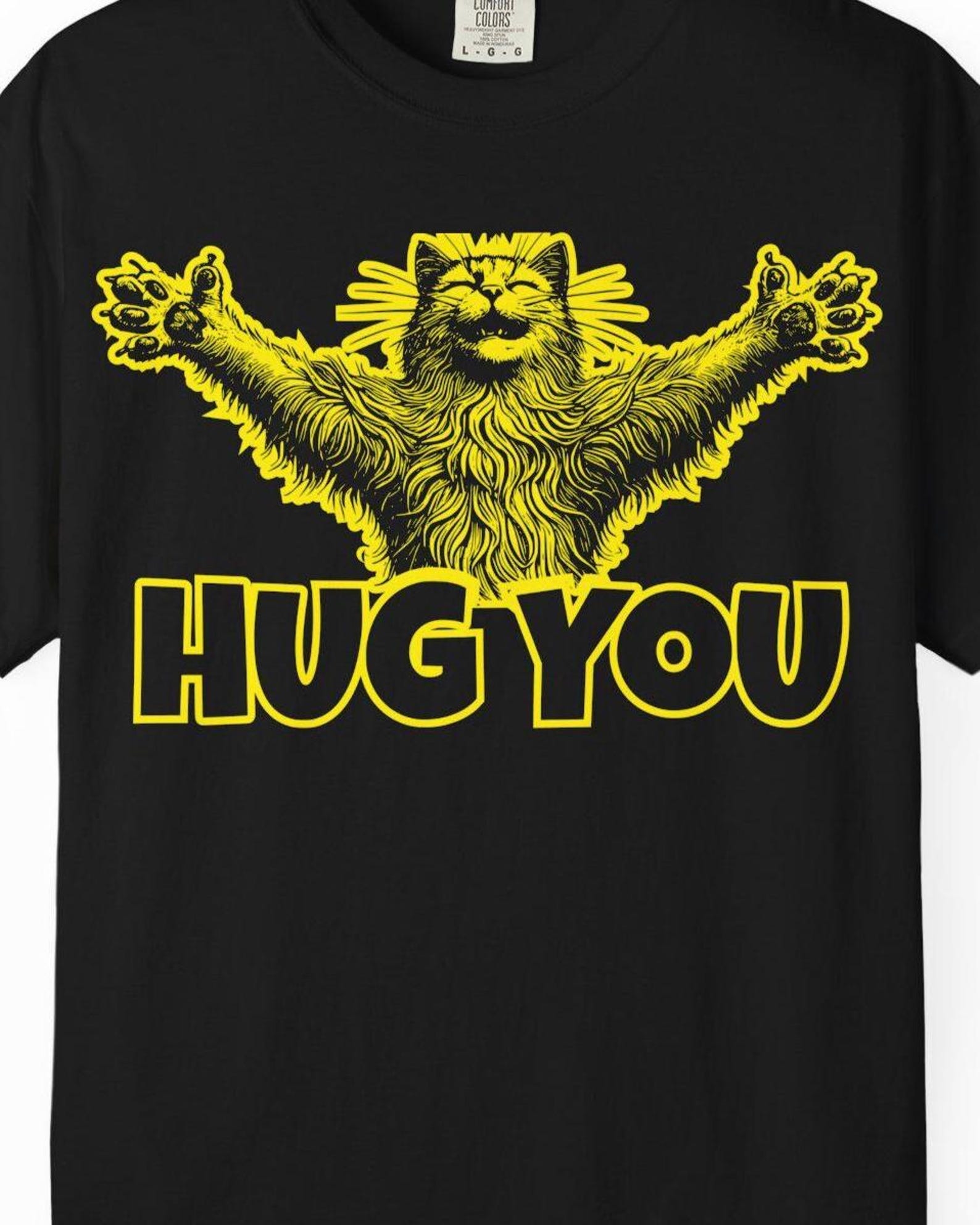 Retro Kitten Hug You T-shirt Vintage Cat Illustration XL