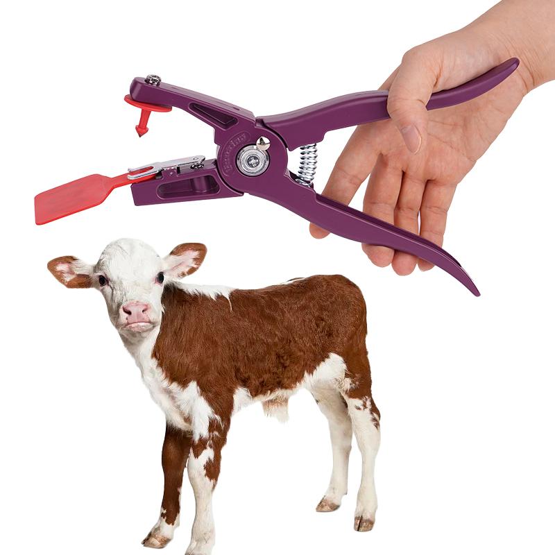 New Alloy Pig Cattle Sheep Ear Tag Installation Plier 1Pc Animal Ear Tag Pliers with 100pc Ear Tag Ear Tag Installation Plier