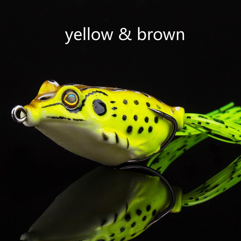 

1 шт. Мягкая лягушка-жаба, приманка для ловли окуня, полое тело, лягушки для ловли сверху, приманки для ловли рыбы, неокрашенная приманка, искусственная приманка жёлтый/коричневый