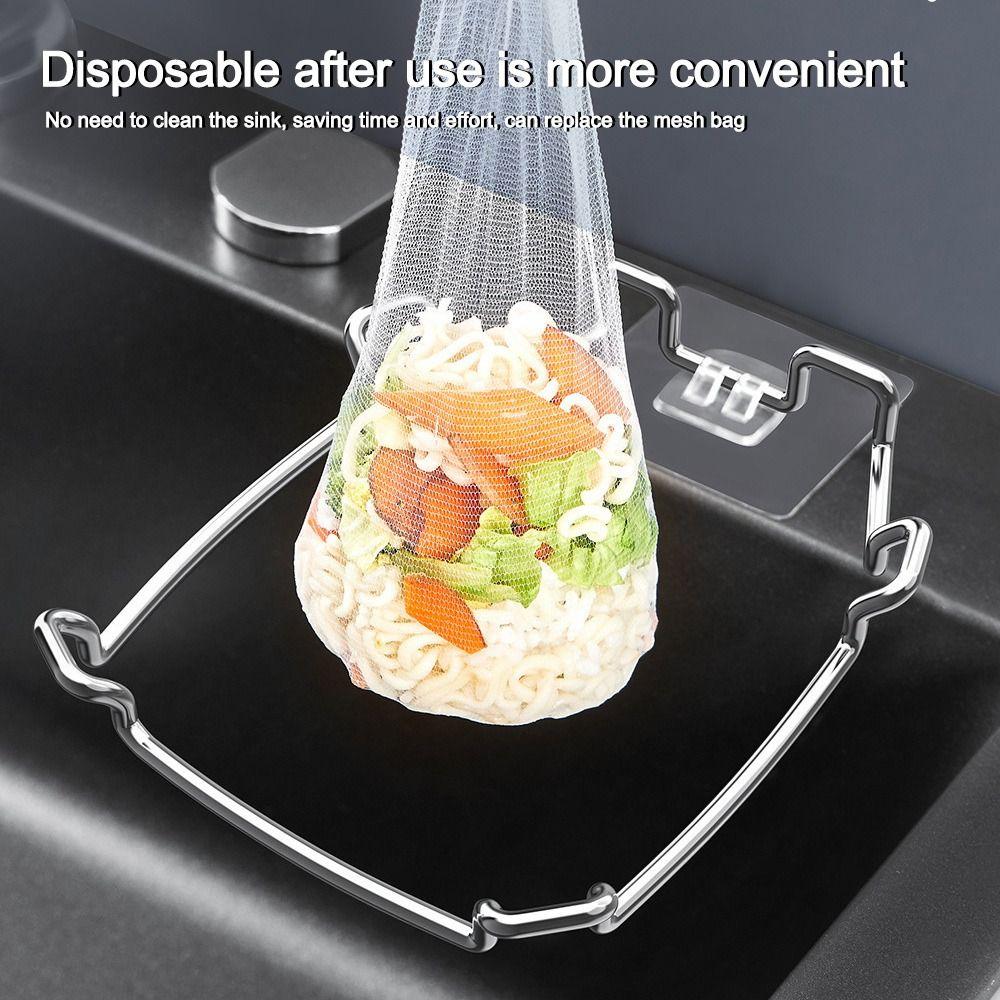 Creative Stainless Steel Sink Filter Drain Rack Foldable Anti-Clogging Garbage Net Shelf Square Sink Corner Mesh Rack