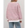 Women's Autumn/winter Striped Long-sleeved Crewneck Oversized Sweatshirt