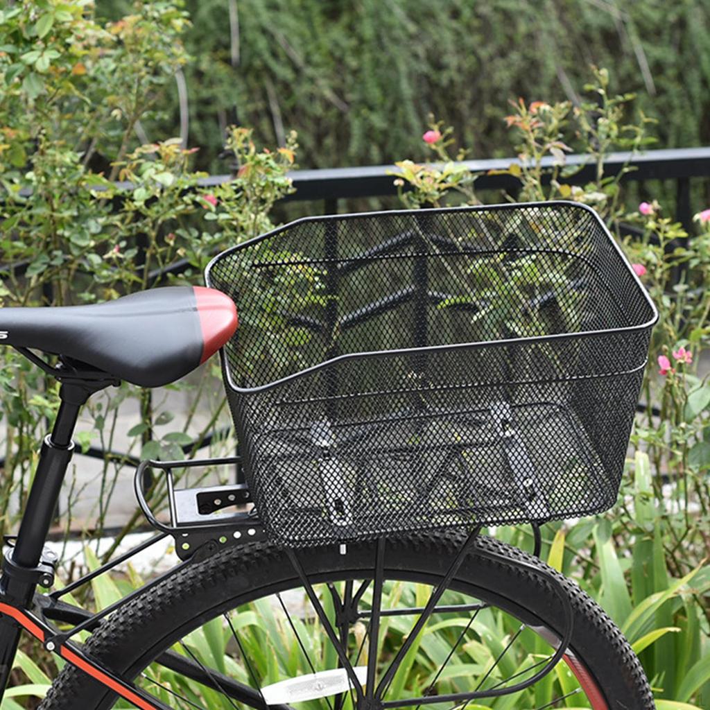 Rear Bike Basket Sundries Organizer Easy To Install Stylish Accessories Metal Wire Mesh Bicycle