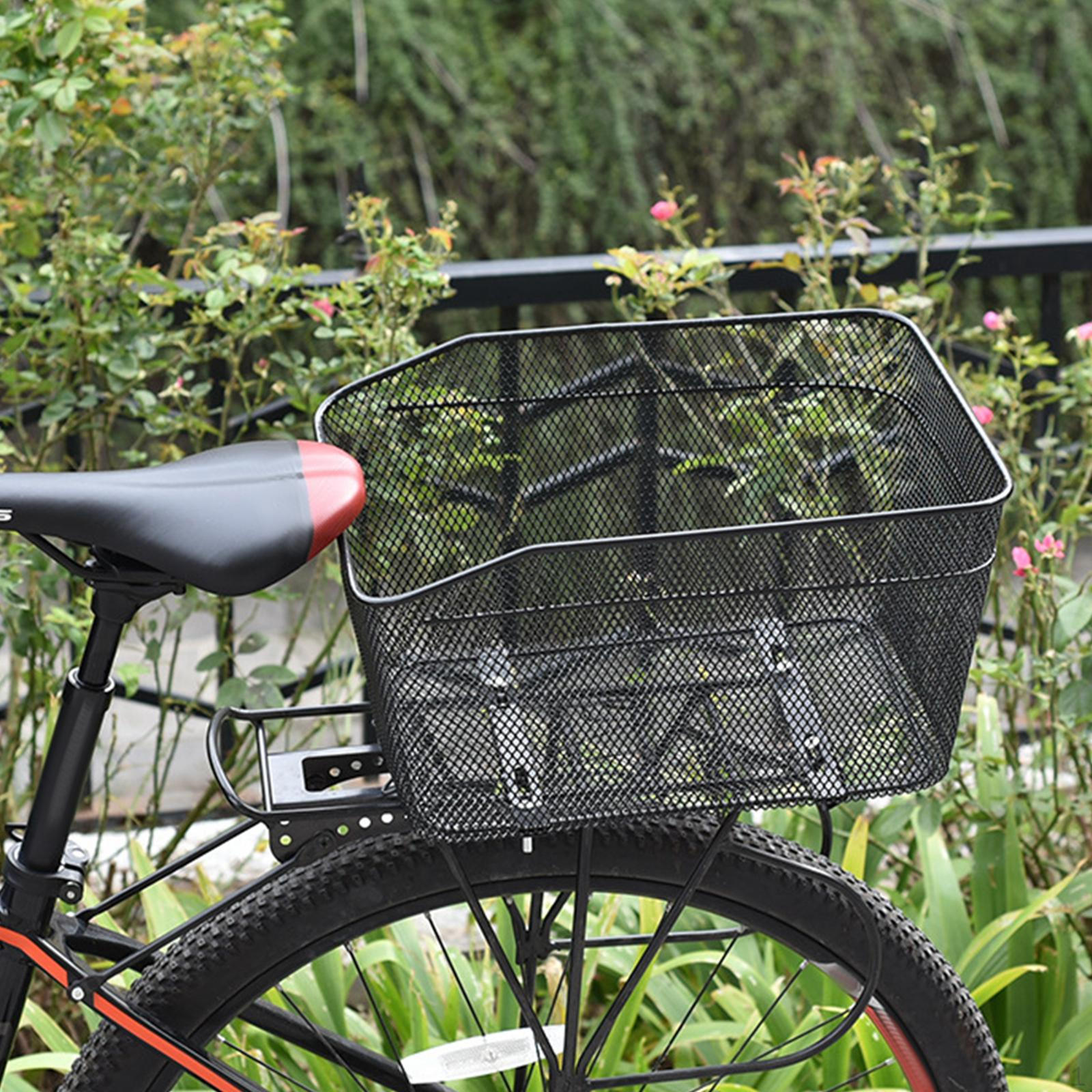 

Rear Bike Basket Sundries Organizer Easy to Install Stylish Accessories Metal Wire Mesh Bicycle