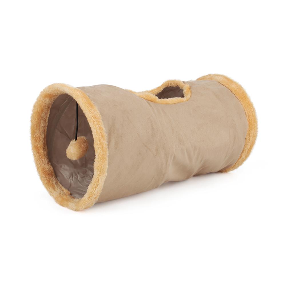 

Tunnel Cat Toy Puppy Plush Ball Pet Toy Tent Tunnel Tube Storage Foldable Suede Cat Channel Drill Bucket хакі