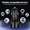 Usb Bil Mobiltelefonlader Hurtiglading 66w Super Qc3.0 Strømadapter 4 Porter Autotelefonlader For Iphone Xiaomi Samsung