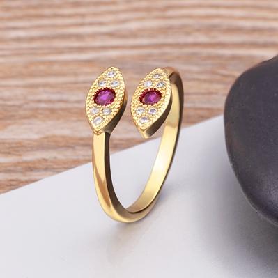 

Fashion Lucky Turkish Evil Eye Rings For Women Adjustable Gold Plated Zircon Couple Ring Trend Wedding Band Party Jewelry Gift фиолетовый