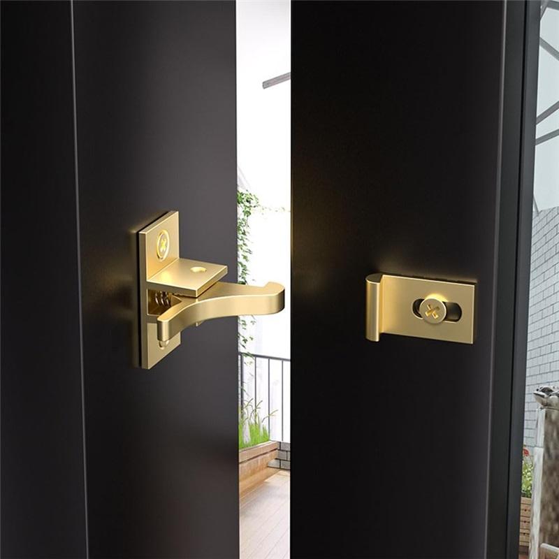 2er-Pack Messing Schwerlast-Winkelriegel Fenster - Schranktürriegel für Zuhause/Büro/Schranktüren & Fenstertüren, mit Befestigungsschrauben