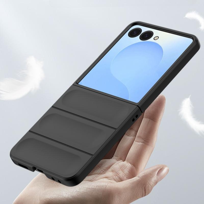 Luxury Wave Pattern Color TPU+PC Phone Case for Samsung Galaxy Z Flip 8 7 6 5 4 Flip 7FE Skin Feel Shockproof Protection Cover