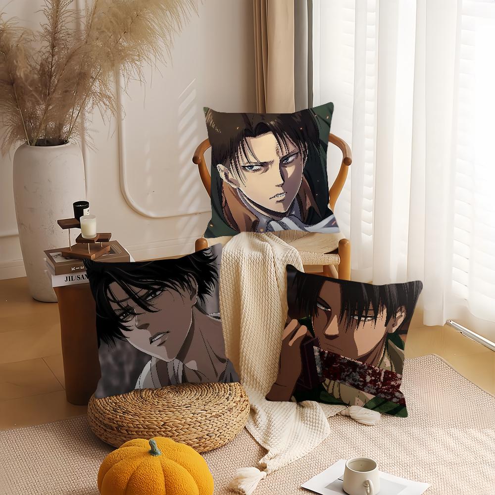 Anime Attack On Titan Levi Ackerman Pillow Case Office Cushions Suitable For Sofa Car Bedroom Decorative Cushion Cover