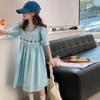 Girls Dress Kids Short Sleeve A-Line Cotton Princess 8 Years Old