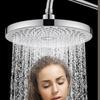 Large Round Top Spray Booster Shower Head - Full Body Hotel Style Rainfall Shower with Universal Interface for Home Bathroom