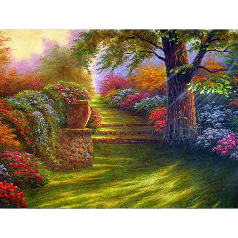 Pictură cu diamant 5D DIY Lake Full Drill Broderie cu diamante Poză din copac cu strasuri Peisaj Cucitură Decor de perete