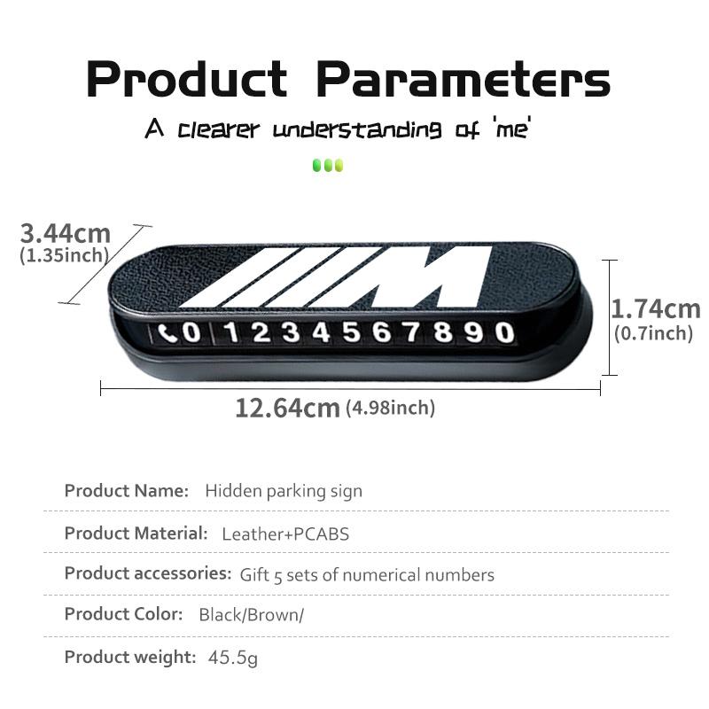 Suede Car Phone Number Plate Temporary Parking Card Stop Sign For BMW Performance M E87 E30 E46 E28 F35 G20 E93 F20 X3 X CJOZW1