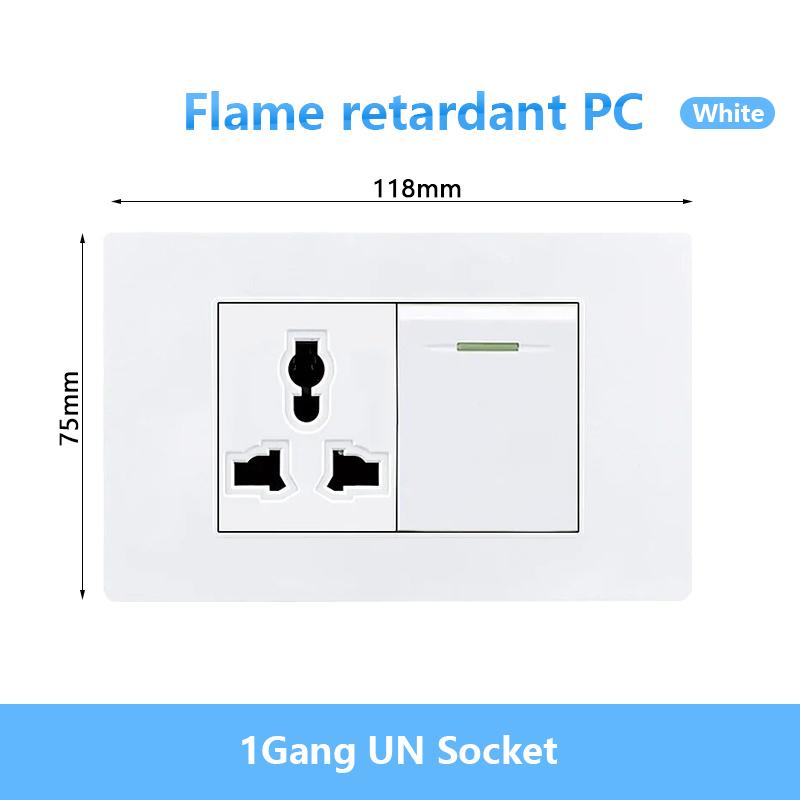 EU Korea Stromstecker mit 16A USB-Steckdose, Elektrisches 2-Wege-Lichtschalter-Panel, Universelle USB-Typ-C 20W Schnellladebuchse 220V