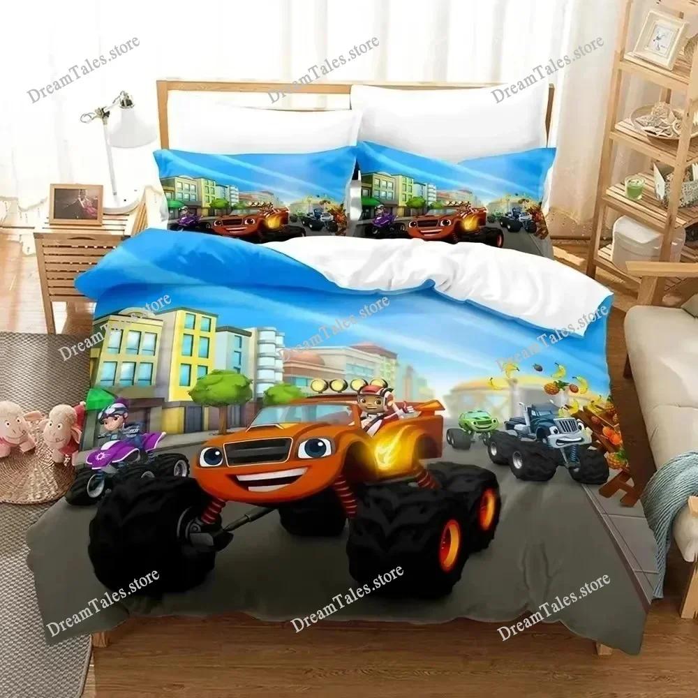 3D Print Duvet Cover Blaze N Monster Pattern Quilt Covers for Children Single Twin Queen King Bedding Set Home Textile