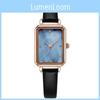 Gedi Damen Mode Quadratische Quarz Uhr Mit Lederarmband Für Freizeit