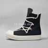 R-o Luxury Sneakers Black Canvas Boot High Top Shoe Men Casual Shoes Classic Design Zipper Women Sneaker Thick-Sole Ankle Boots