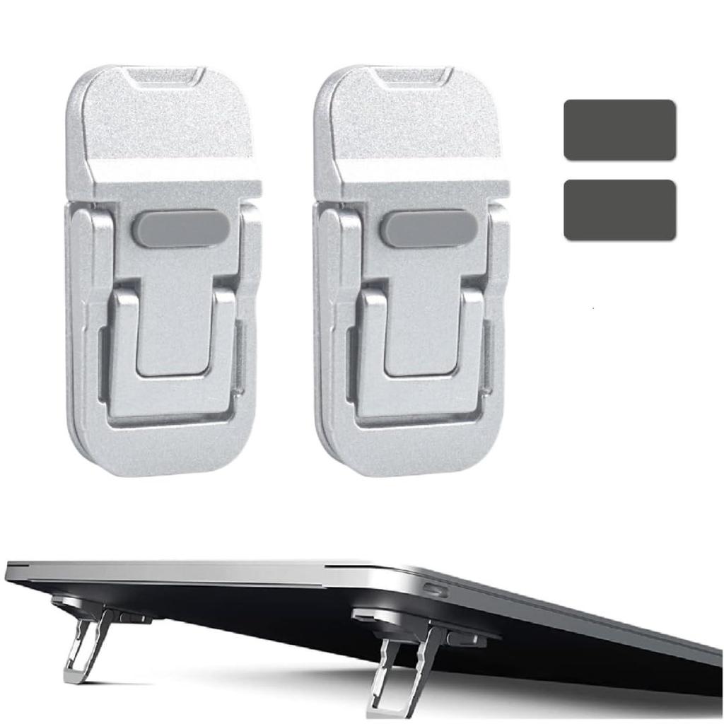 Altful Laptop MacBook PC Stand Plus Laptop Holder with Cooling Durable Heat Easy to Carry Stand, 2-Pack, Pad, Alloy, Stick-On, Foldable, Three-Level