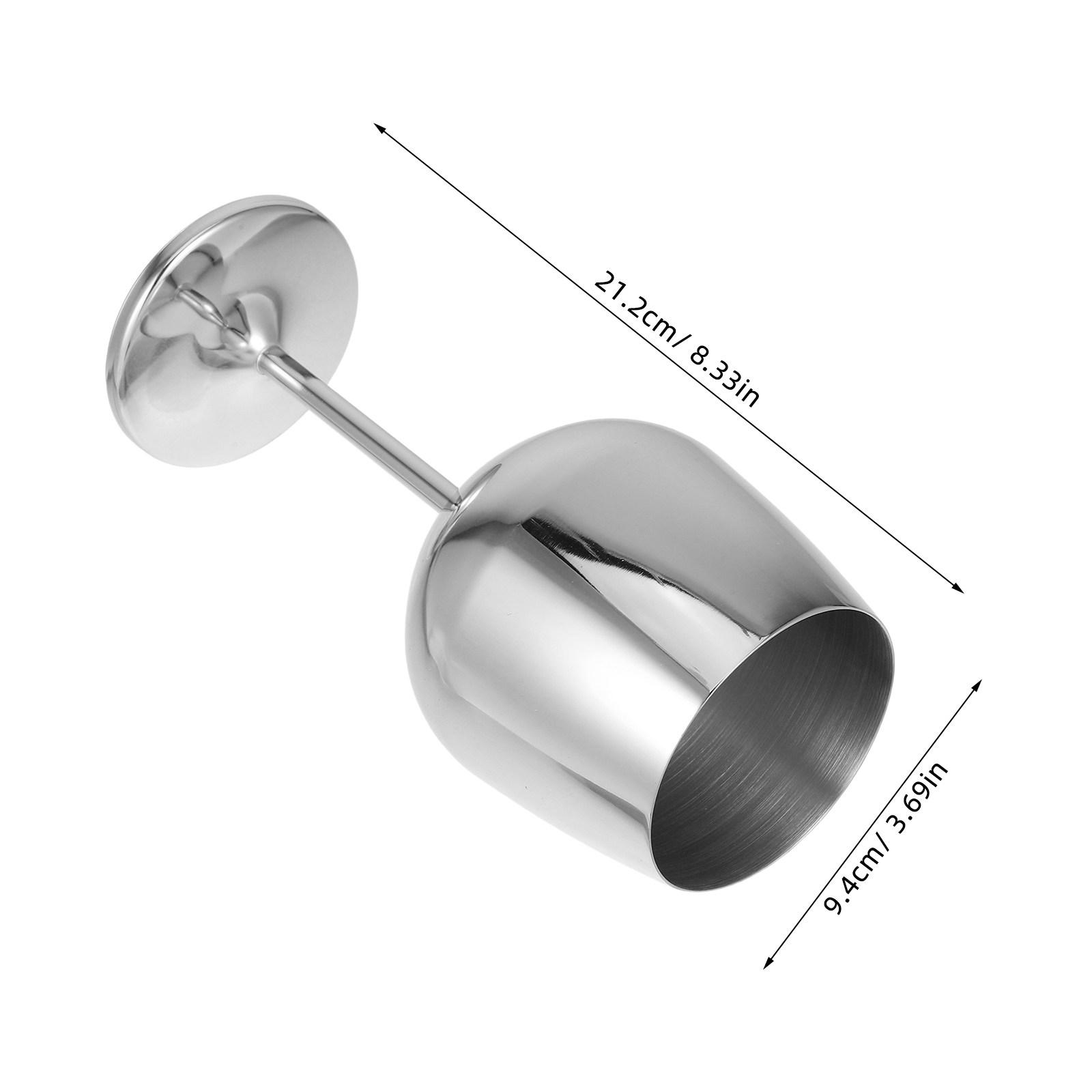 2Pcs Gold Stainless Steel Wine Glasses 500Ml Luxury Stemmed Drinkware Unbreakable Portable Goblets for Picnic Poolside Wedding