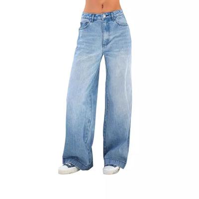 Nuovi Jeans Casual da Donna Larghi a Gamba Larga