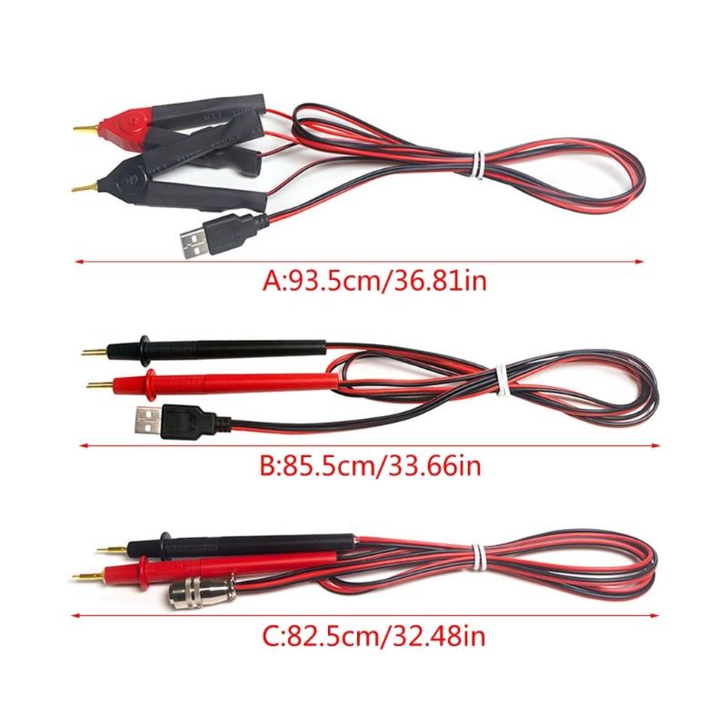Precisions USB 4 Wire Kelvin Clip Battery Resistance Tester Probe  Plastic Battery Internal Resistance Test Clip 1-100