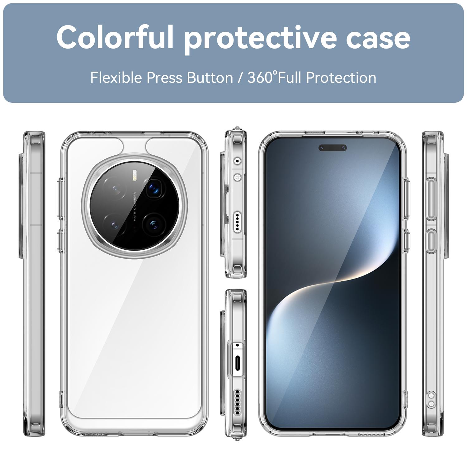 

For Honor Magic7 Pro 5G Clear Case WANLONFENG FM Series TPU Phone Back Cover (Big Lens Hole) Transparent