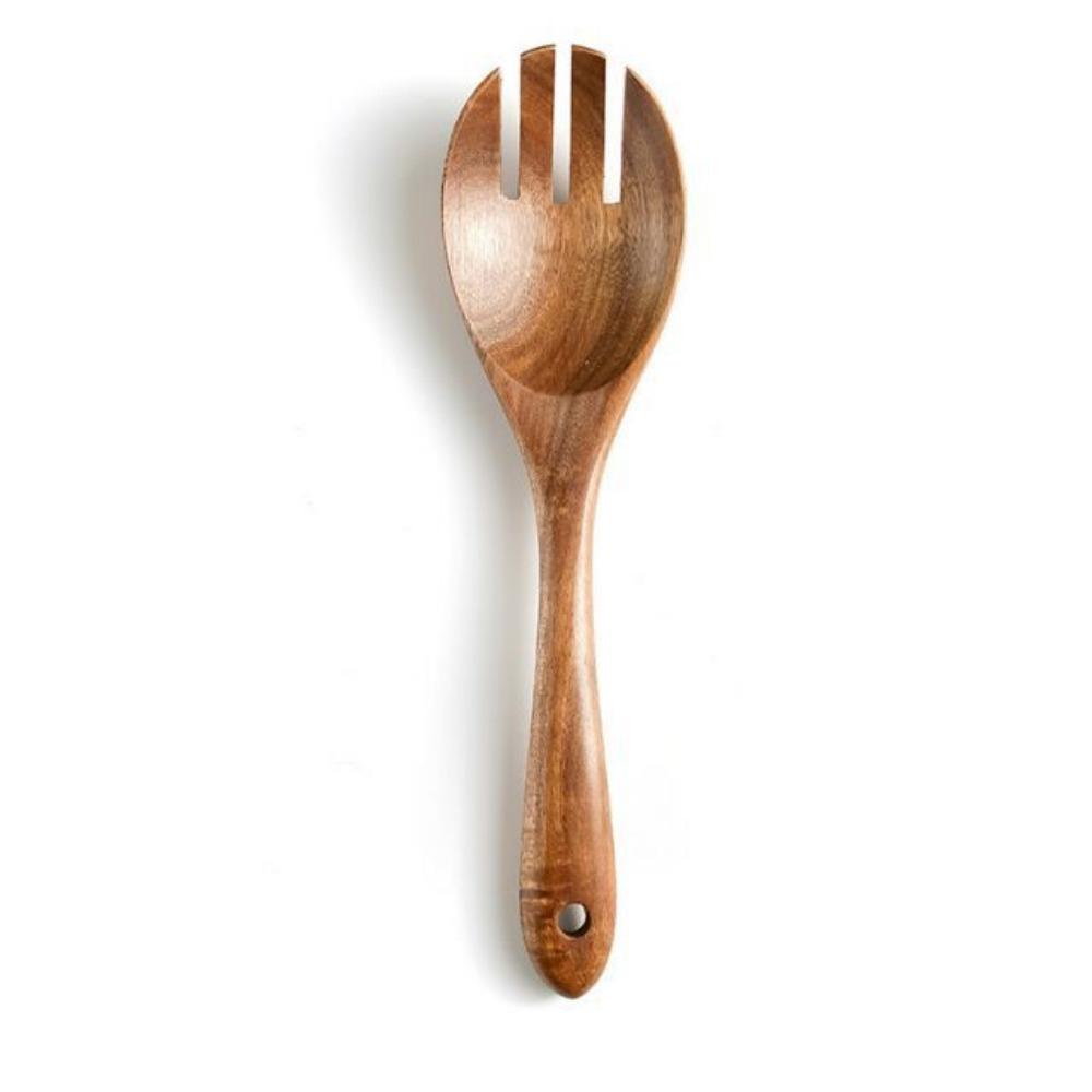 1 stücke Holz Kochen Löffel und Gabel Set Log Holz Löffel Holz Gabel Salat Löffel Pasta Gabel Kochen Utensilien Anzug