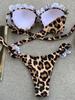 2025 Neuer Sommer Bademode Bikini Set Sexy Leopard Trägerloser Bikini 2-teiliges Set Damen Split Badeanzug Hohe Taille Beach Style Bikini