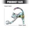 Elegant Shell Cats Brooch Versatile Clothing Pin with Rhinestones and Pearls Stylish Outfit Enhancer Accessories