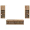 TV Wall Mounted Shelf Unit 6 pcs Artisan Oak Wood Based Material