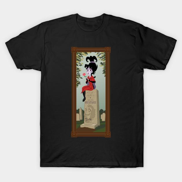 

Men Black Print T-shirt Haunted Portrait - Graveyard No-Cut Transfer Paper Print Cotton Tshirt 2XL чорний