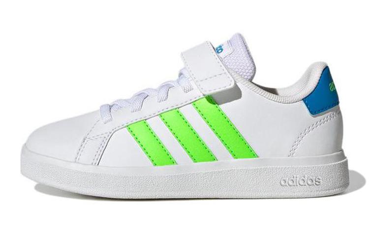 

Adidas Neo GRAND COURT 2.0 EL K Synthetic Leather Abrasion Resistant Low top Skateboard Shoes White Green Kids GW6515 35.5