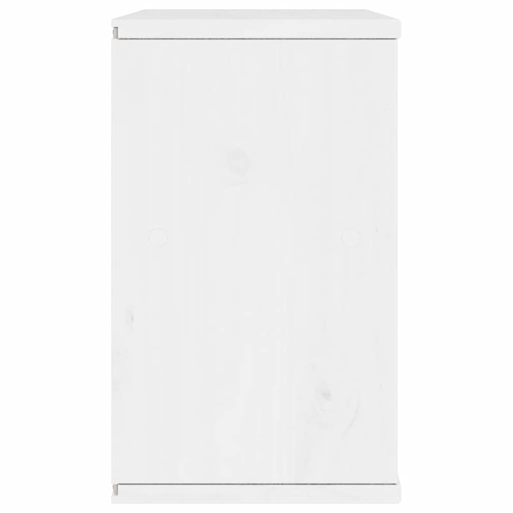 Szafka Rtv Z Szufladą „Odda” Biała 79X24X40Cm Drewno Lite Sosna