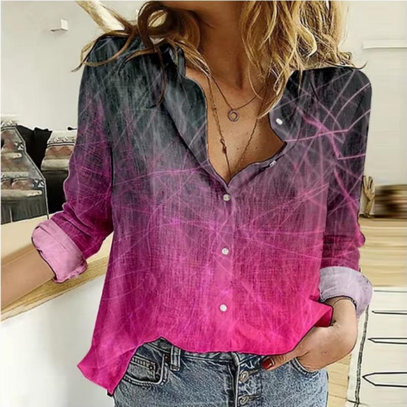 Women's Long-sleeved Shirt 3D Printed European and American Popular Tops