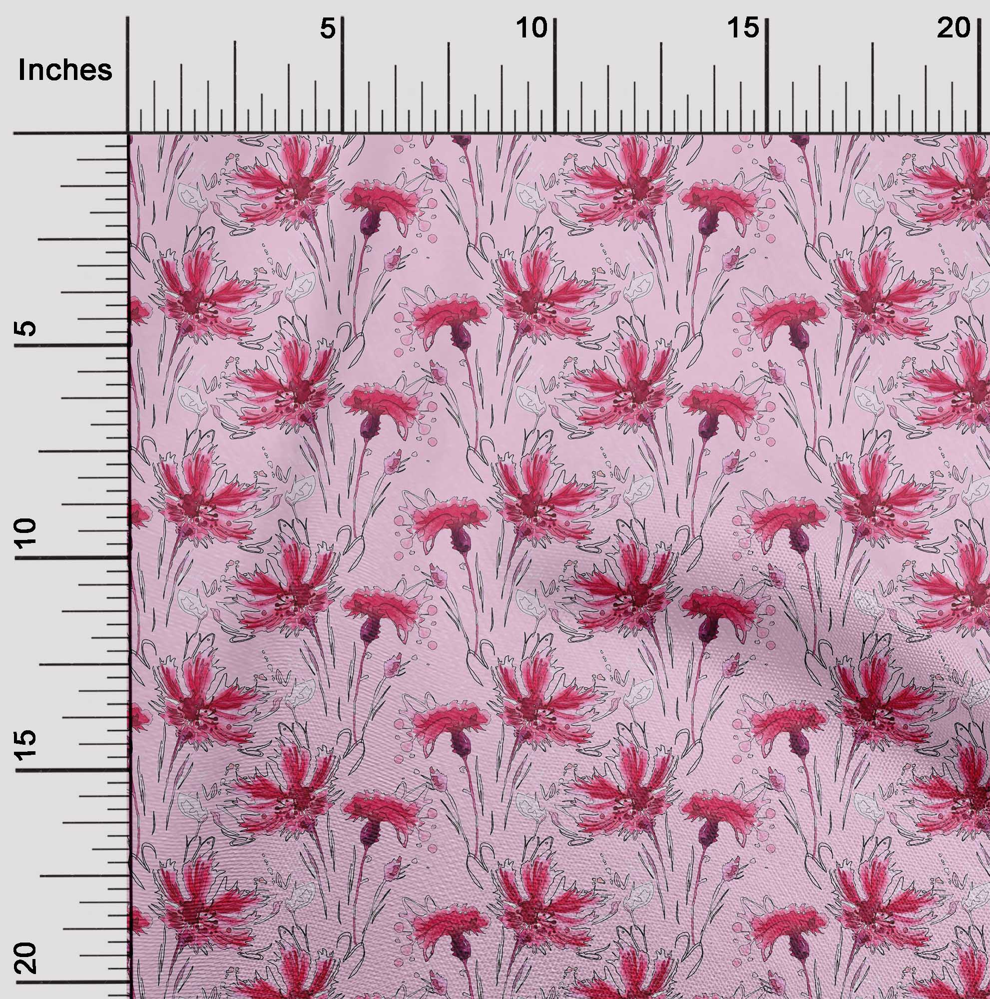 

oneOone Cotton Flex Light Beige Fabric Flower Watercolor Sewing Craft Projects Fabric Prints By Yard 40 Inch 42 Inch Wide - Viscose Chiffon рожевий