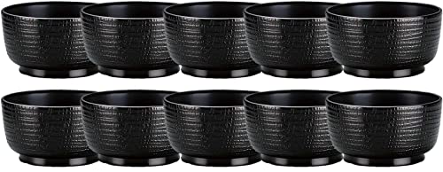 [Amazon.co.jp Exclusive] [Commercial Set] Fukui Craft Keyaki Waritsu (Ohitsu) Mini Black Lacquer (Black Interior) (Primary) (10 Sets)