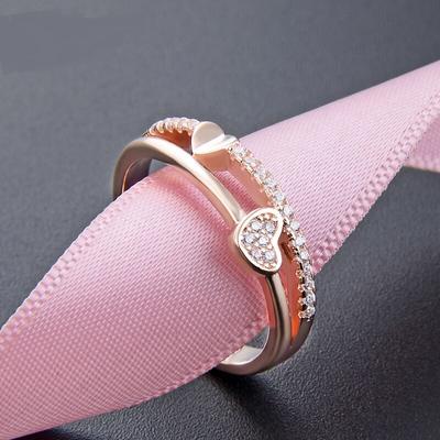 Hochzeit Funkelnder Diamantring 925 Sterling Silber Verlobungsringe Für Frauen Edlen Schmuck Verstellbarer Ring Geschenk Großhandel