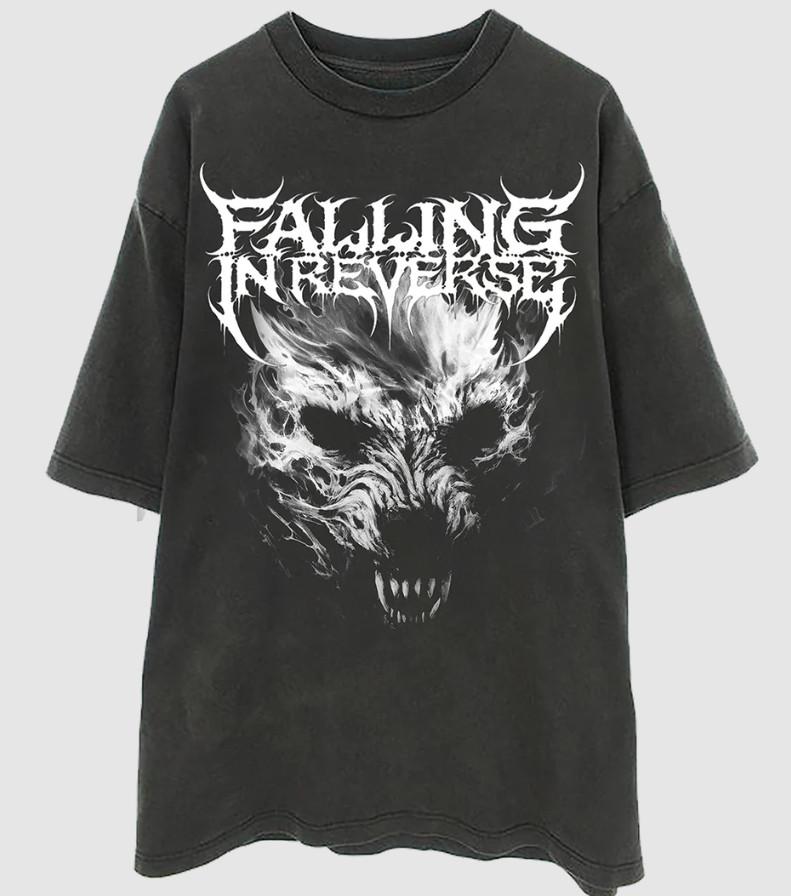 

Футболка Falling In Reverse Волк 100% хлопок Унисекс Подарочная футболка Топы Футболка 2XL