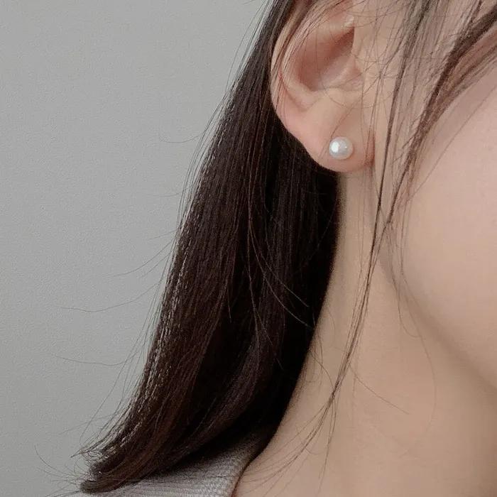E273_Natural Freshwater Pearls 6mm Earring
