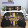 Set Copripiumino Trapuntato con Motivo Minnesota Vikings Decorazione per la Casa Regalo (1 * copripiumino + 2 * federe senza imbottitura)