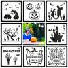 8pcs/set, 13*13cm/5.12*5.12 Inches, Holiday Model Handbook Templates, Halloween Templates, Skeleton Drawing Boards, Scrapbooking Decorations