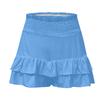 Womens Summer High Waist Ruffle Skirt Cute Flowy  Skirt Casual Comfy Elastic Shorts Wrap Beach Shorts