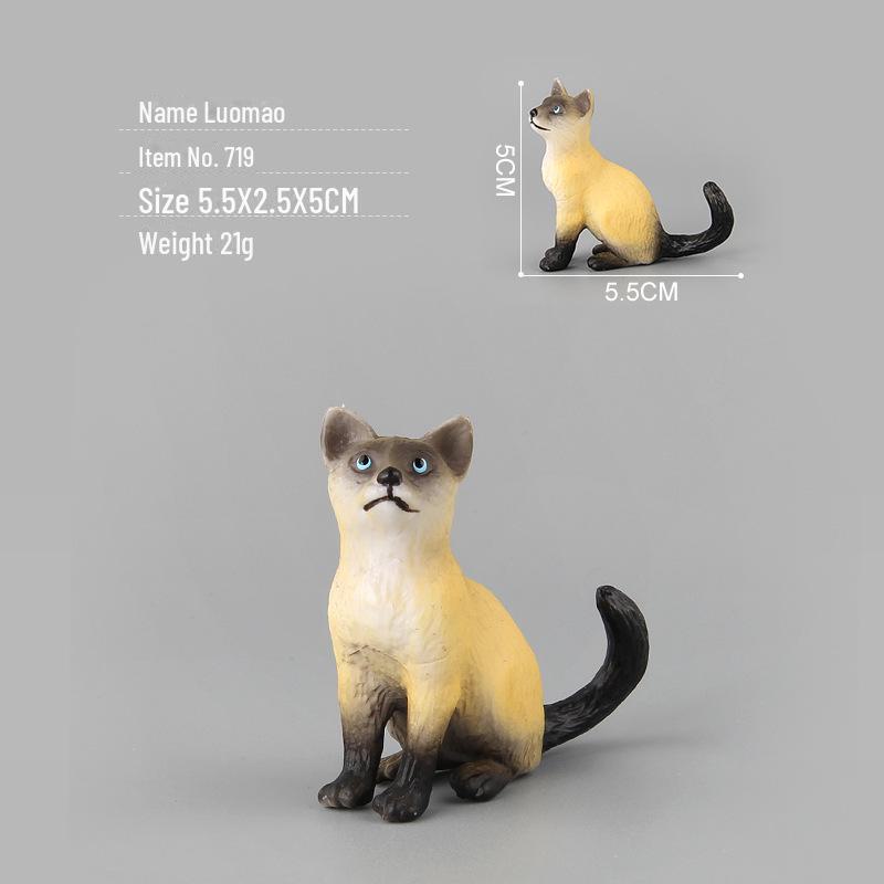 Seashell Cat Figurine: Realistic Kitten Toy Model