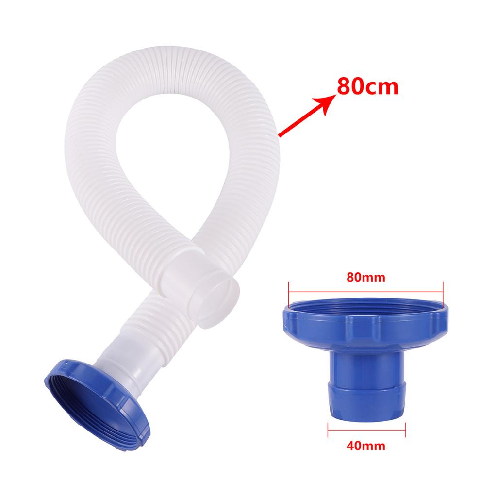 1 zestaw Adapter Skimmera Basenowego i Uchwyt Ścienny Rura 80cm Biały Wąż 40mm Złączka Zaczepowa do 80mm Gwintu Wewnętrznego Niebieski Złączka Akcesoria do Czyszczenia Basenu