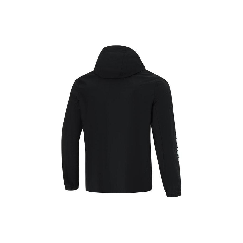 Li-Ning Fitness Series Solid Color Windproof Breathable Hooded Sports Jacket Men Jacket Black AFDU409-1