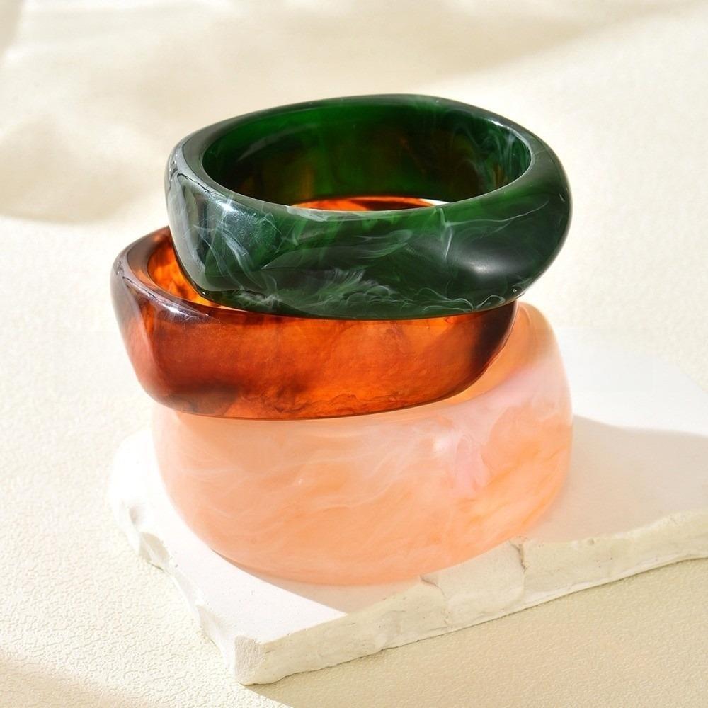 3/4 Pcs Thickened Irregular Resin Bracelet Wide Cuff Bracelet Set Exaggerated Chunky Bangles Gifts